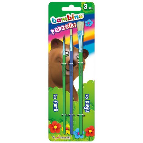 Pędzle Bambino do farb i kleju, 3szt - 3